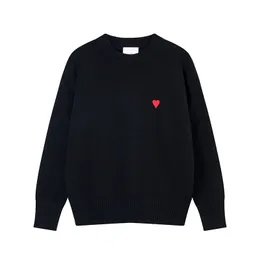 y2k طاقم المرأة سترة سترة صلبة ألوان Amis Men's Pullover العلامة التجارية Love Love Embroidery فضفاض متعدد الاستخدام