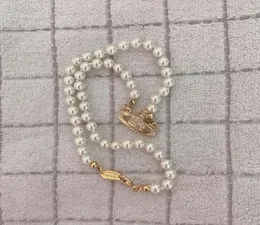 Hochwertiger Strass -Satelliten -Anhänger Halskette Frauen Orbit Perlenkette Halskette Mode Schmuck für Geschenkparty2339061