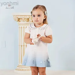 Girl's Dresses Dave Bella Girls Childrens Baby Summer Knit Lovely Fresh Casual Breathable Naval Style Fashion Dress OutdoorDB2235618 d240423