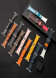 Applicable to Apple Watch strap head layer leather pin buckle style iwatch1 2 3 4 5 6 SE 3840mm 4244mm Leather Watch Bands7771781