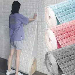 70cm1m 3D Brick Pattern Wall Sticker SelfAdhesive Panel Waterproof Living Room Wallpaper Home Decoration 240415