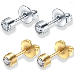 Brincos de garanhão 2pcs/lote de aço Encontro estéril Piercings de orelha de cristal gema gem