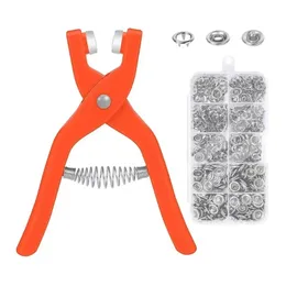 50sets 9.5mm Buckle Buttons Metal DIY Snap Button Claw Set Hand Pressure Plier Rivet Buckle Installation Tool Kit for Kids Cloth