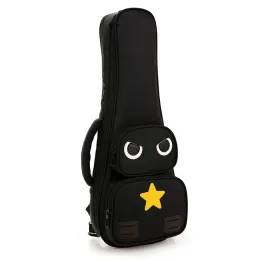 Bags Soprano Ukulele Case Cool Owl Small Bass Guitar Bags Soft Gig Cover Portable Instrument Tenor Backpack For 21 23 24 26 Inch