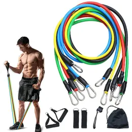 Bandas de resistência de fitness define bandas de exercícios de ioga bandas de exercícios em casa com a âncora de porta lida com tiras de tornozelo equipamento de ginástica