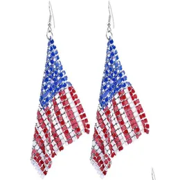 Charm American Flag Orecchings for Women Ic Independence Day 4th of Jy Droplegger Hook Fashion Jewelry Q07092370681 consegna DHZR0