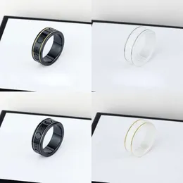 Designer Rings Love Ceramic Band G Letter Rings Black White for Women Men Jewelry Gold Ring old