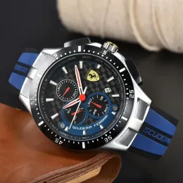 Wielofunkcyjne zegarki na nadgarstek Ferrar dla męskich kwarc roboczy Mężczyźni Watch Wysokiej jakości najlepsza designerska luksusowa marka chronograph zegar mody gumowy pas f01