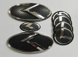 7pcs 3d Black Carbon K emblem repamp for Kia New Forte K3 20142015 Car Emblems9277124