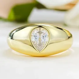 Кластерные кольца 2024 S925 Серебряное покрытие INS Style Golden Ring Fashion Jewelry Romantic Collection