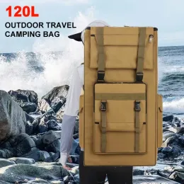 팩 120L 카모 군용 전술 배낭 트레킹 캠핑 하이킹 가방 야외 전술 가방 응급 처치 키트 휴대용 웨이스트 팩
