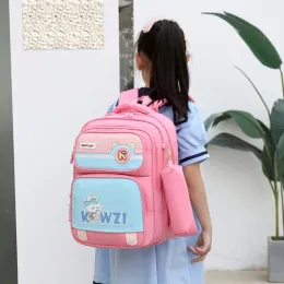 Väskor 2023 Grundskolans skolväska pojkar tecknad flickor prinsessa söt stil ryggsäck avslappnad vattentät ryggsäck med penna väska mochila