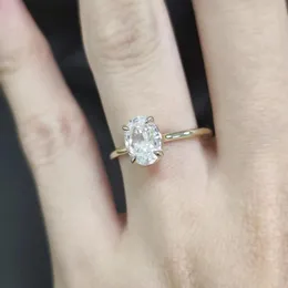 Küme halkaları Gem'in Balesi 925 STERLING Gümüş Takı Ov6 8mm 1.59ct Cz ​​Çiçek Çiçek Kesme Ana Taş 14k Altın Kapalı