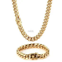 Colares pendentes de quadro de link cubano de arbano dourado de quadril-hop colar de aço inoxidável para homens e mulheres Jóias de moda de cor de cor de prata dourada 240419