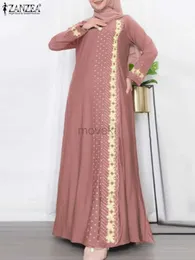 Etniska kläder zanzea isiamic long vestidos mantel muslimska hijab klänningar långärmad maxi sundress abayas för kvinnor elegant blommig tryckt klänning d240419