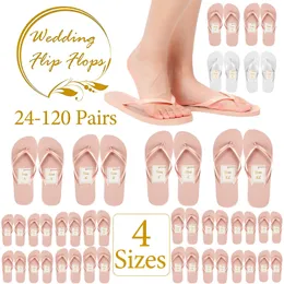 24120 Pairs Wedding Flip Flops for Guests Soft Sandals Bulk el Spa Slippers with Size Cards Pool Shower Party Favors 240407