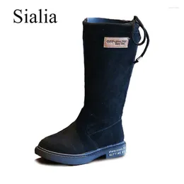 Сапоги Sialia Winter Girls for Kids Shoes Zip Zip на открытом воздухе в середине резин