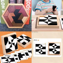 3D головоломок геометрической формы головоломок Скрытые блоки Построение деревянной 3D -джигсова головоломки детей Образовательное логическое мышление.