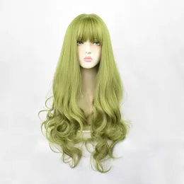 parrucche ricci umane Wig Womens Air colpi capelli set di capelli ricci lunghi temperamenti alla moda della donna parrucca di crescita delle donne