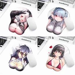 S Pulso repousa nova versão Animação de beleza 3D Mouse Pad Strap Cartoon Creative Sexy Chest Package Y240419