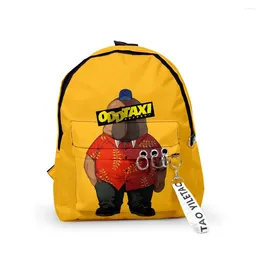 Backpack Harajuku Qiqiao Taxi School Bag Cute Small Travel Bags 3D Print Oxford Waterproof Key Chain Notebook Backpacks