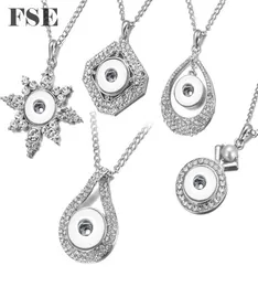 5pcs Multi Styles 18mm Snap Charms Pendant Necklace Fit 18mm Ginger Snap Button 1820mm Rhinestone Pendant Snap Jewelry3141088