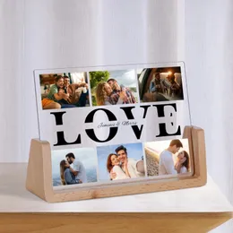 Anpassad kärlek Bildram Valentines Day Jubileum Present Personlig 6 POS Collage Decoration Frames For Par HIM HER 240403