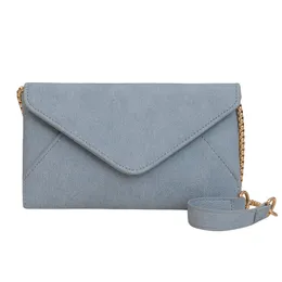 Stucche da spalla blu in denim Donne Design Strip Strip Crossbody Borse Studia Street Tote Borse ascella