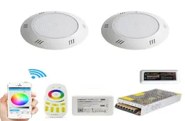 2 lâmpadas kit wifi piscina led piscina luz rgb subaquática luzes resina cheia de resina par56 18w 42w lâmpada piscina com timer mais escuro aplicativo controlle9119357