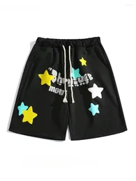 Men's Shorts Młodzieżowa piana drukowana modna marka Summer Sport Casual luźne proste elastyczne talii pięć czwartych spodni