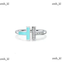 Designer tiffanyring clássico aberto T anel T anel de dois anel de prata esterlina anel de alta qualidade de moda tendência de casal Ting Ring Ring Ring Tiffanyjewelry 430