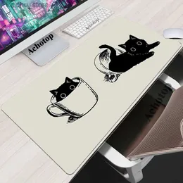 منصات الماوس معصم ترتاح منصات الماوس اللطيفة Cat Cat Computer Mousepad Pad 100x50cm كبيرة Kawaii Mausepads Mouse Mouse XXL Table Table Mats Y240419