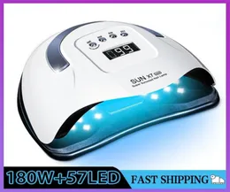 Sun X7 Max 180W Upgrade 57LED UV POTHERAPY Snabbt torr nagelgel Dryer Professional Manicure Lamp 2103207027273