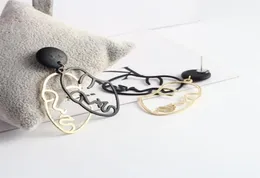 Stud Abstract Face Earrings Creative Women Jewelry Fashion Gift Art Hollow Dangle9142997