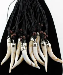 Mode smycken hel blandad 12st akryl design imitation elefant tandhalsband vargtand hänge amulet gåva mn5798525766