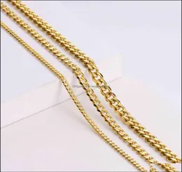 Collane a pendente Hip Hop Womens Men Neckac Cadenas Cubanas 18K oro spesso a collegamento cubano a catena cubana Deliro a goccia in acciaio2605809