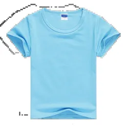 Bambino unisex semplice magliette di base ragazze ragazzi ragazzi blu vuoto cotone tops di cotone tees abiti per bambini estivi 2 3 4 6 8 10 t 1424 240410