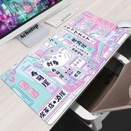 Mouse Pads Wrist Rests Sushi Suitchi Deskmat Rubber Desk Mat Green And Pink Table Mause Pad Company Mouse Mats Gamer Minimalist Mousepad Xxl 100x55cm Y240419