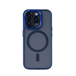 強力な磁気透明なアクリルハードフォンケースカメラプロテクターメタルキーiPhone 15 14 13 12 11 Pro Max