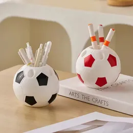 Fotbollsformverktyg levererar penna blyertshållare fotbollsform tandborste hållare skrivbord rack bord hem dekoration student gåvor