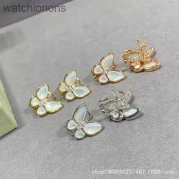Orecchini di design originale Vancelfe di alto grado femminile Orecchini a farfalla fritillaria bianca per donne sterling in argento k gioielli alti in oro rosa con logo
