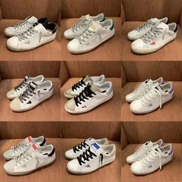 designer shoes women luxury sneakers men casual real leather release women shoes sequin classic white do old dirty lace up woman man unisex 10A top quality