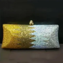 Sacchetti di alta qualità giallo/argento borse diamantato da donna sacca cristallo da ballo da ballo da sera spalla spalla mini messenger borse