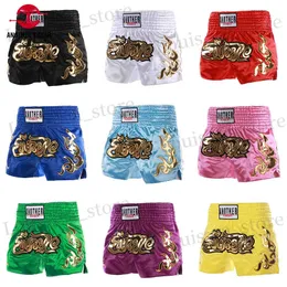Men's Shorts Muay Thai Shorts Bright Colors Boxing Shorts Men Women Child 2024 New Gym Martial Arts Grappling Cage Fighting Kickboxing Pants T240419