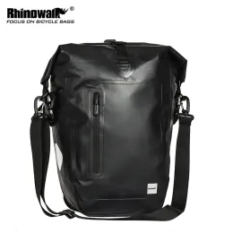 Bags Rhinowalk 25L Waterproof Bicycle Bag MTB Road Bike Rear Rack Pannier Bag Cycling Seat Bag Shoulder Bag Bike Accessories