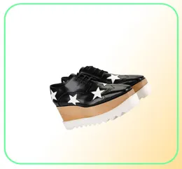 2017 New Whole Elyse Stella McCartney Scarpe Platform Women Shoes黒いソーレ6129345の黒い本物の革