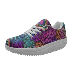 Scarpe casual marca gradiente mandala pattern Ladies Spring Autumn Platform Sneakers non slip resistenti a Zapatillas de Mujer