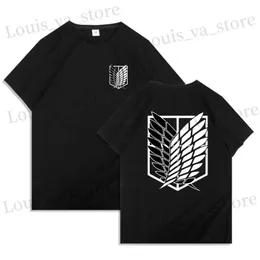 T-shirt maschile Maglietta giapponese Anime Mens Attack Titan Final Stagione T-shirt Kawaii Cartoon Titan Attack Graphics Ts Mens 2021 Heat T240419