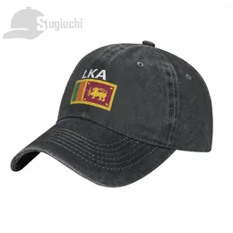 Ball Caps Sri Lanka Flag z literą umytą bawełnianą czapkę Gorras Snapback Baseball Tata na zewnątrz Travel Sun Hats Casquette