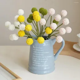 Dekorative Blumen 1 Bouquet Künstliche Blume 9 Zweige Halle Dekoration gefälschte nicht verblüffende Chrysanthemen Ball Simulationspflanze Home Ornament